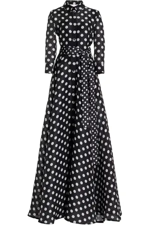 Carolina Herrera Printed Silk Trench Gown - Black/white - US 10 - Moda Operandi