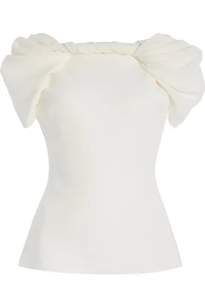 Oscar de la Renta Draped Stretch-Silk Top - - US 0 - Moda Operandi