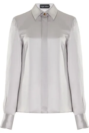 Sergio Hudson Button-Down Silk Blouse - - US 6 - Moda Operandi