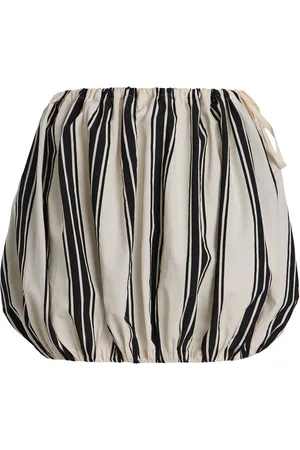 Serafini Striped Cotton-Blend Mini Skirt - - IT 38 - Moda Operandi