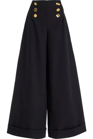 FRANCOISE Exclusive Bijou Cotton High-Waist Wide-Leg Pants - - FR 40 - Moda Operandi
