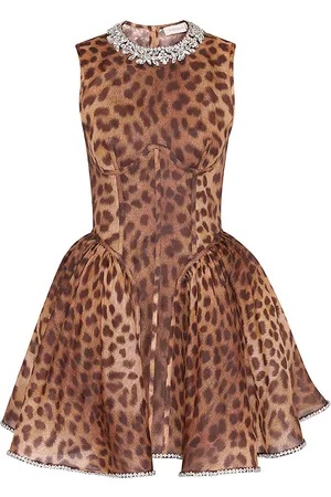 ZIMMERMANN Crush -Print Linen-Silk Bubble Mini Dress - - 1 - Moda Operandi