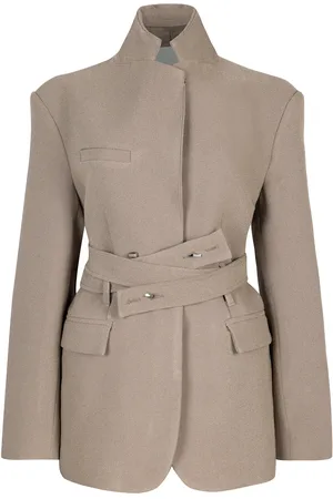 Paris Georgia Nala Belted Crepe Blazer - - S - Moda Operandi