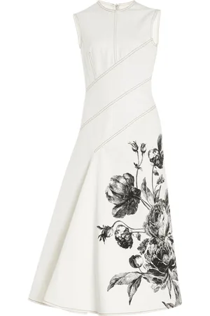 Erdem Paneled Cotton Midi Dress - Black/white - UK 6 - Moda Operandi