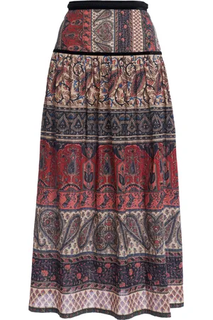 VALENTINO GARAVANI Patterned Muslin-Lurex Midi Skirt - - IT 38 - Moda Operandi