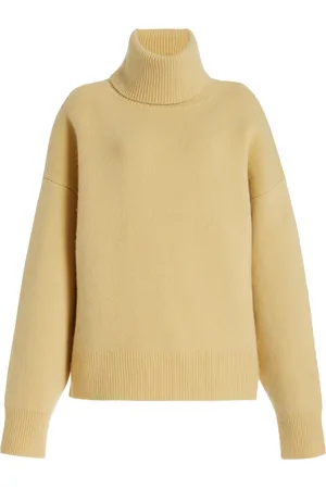 Totême Double-Knit Wool-Cashmere Turtleneck Top - - M - Moda Operandi