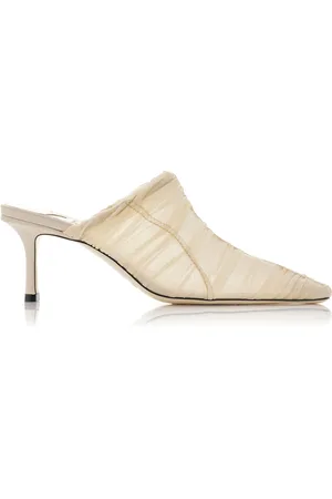Jimmy Choo Lotta Ruched Tulle Mules - - IT 37.5 - Moda Operandi