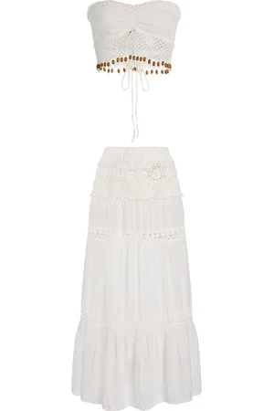 Akoia Swim Exclusive Riviera Embellished Cotton-Blend Skirt Set - - M - Moda Operandi