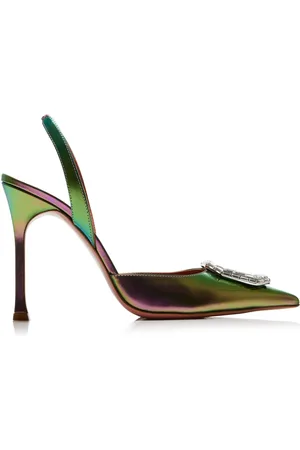 Amina Muaddi Camelia Patent Leather Slingback Pumps - - IT 36 - Moda Operandi