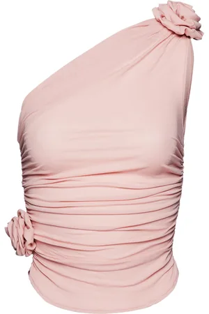 MAGDA BUTRYM Rosette One-Shoulder Stretch-Silk Top - - FR 36 - Moda Operandi