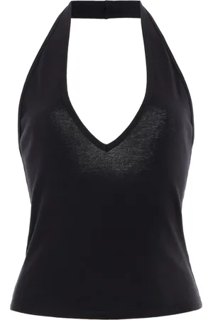 NILI LOTAN Britt Cropped Cotton Halter Tank Top - - L - Moda Operandi