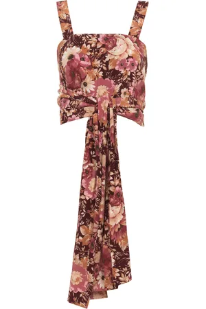 Chloé Tie-Detailed Organic Silk Crepe De Chine Crop Top - - S - Moda Operandi