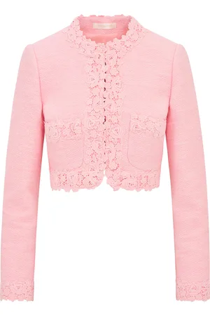 LOVESHACKFANCY Leilana Lace-Trimmed Tweed Jacket - - US 00 - Moda Operandi