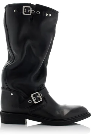 Golden Goose Biker Leather Knee Boots - - IT 37 - Moda Operandi