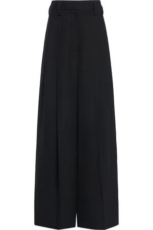 Jil Sander Pleated Crepe Suiting Wide-Leg Pants - - EU 32 - Moda Operandi