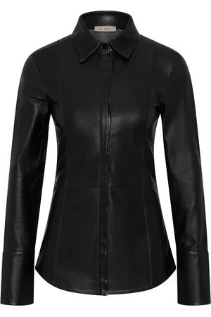 St Agni Paneled Leather Shirt - - S - Moda Operandi