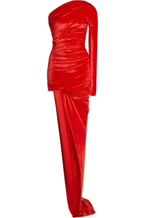 Balenciaga Asymmetric Velvet Mini Dress - - FR 34 - Moda Operandi