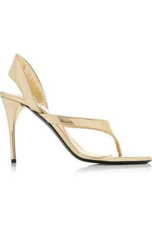 Alaïa Infradito Metallic Leather Sandals - - IT 37 - Moda Operandi