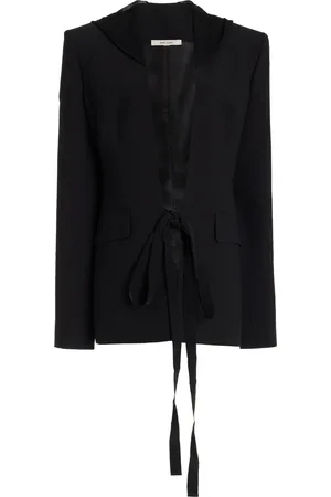 Nensi Dojaka Scarf-Detailed Twill Blazer - - L - Moda Operandi