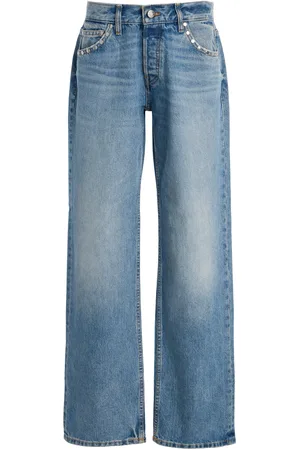 EB DENIM Studded Rigid Low-Rise Baggy Jeans - - 23 - Moda Operandi