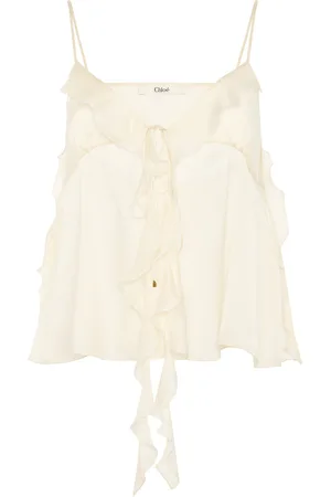 Chloé Ruffled Silk Cami Top - - FR 44 - Moda Operandi
