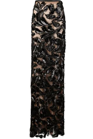 Francesca Miranda Ryn Sequined Lace Maxi Skirt - - US 4 - Moda Operandi