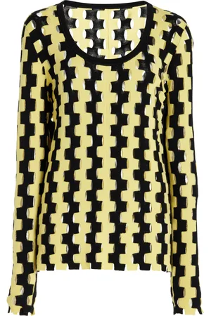 ZANKOV Rita Perforated Intarsia-Knit Wool Top - - M - Moda Operandi
