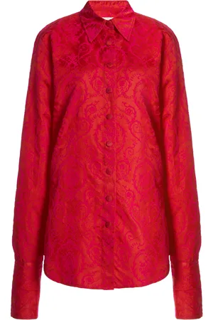 DRIES VAN NOTEN Celina Flocked Button-Down Shirt - - FR 38 - Moda Operandi