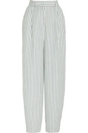 POSSE Lorenzo Striped Linen-Blend Pleated Wide-Leg Pants - - XS - Moda Operandi