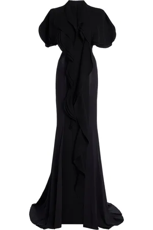 Carla Zampatti Mesh-Paneled Crepe Gown - - AU 10 - Moda Operandi