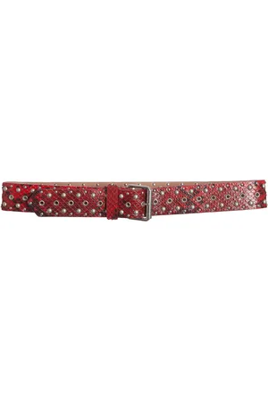 DRIES VAN NOTEN Python-Effect Leather Studded Belt - - 75 cm - Moda Operandi