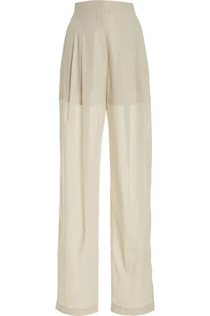 Serafini Pleated Wool-Blend Wide-Leg Pants - - IT 40 - Moda Operandi