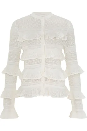 ZIMMERMANN Illuminate Frilled Lace-Knit Cardigan - - 0 - Moda Operandi