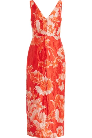 Erdem Crinkled Satin Midi Dress - - UK 8 - Moda Operandi