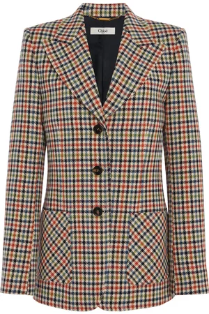 Chloé Houndstooth Cotton Blazer - - FR 38 - Moda Operandi