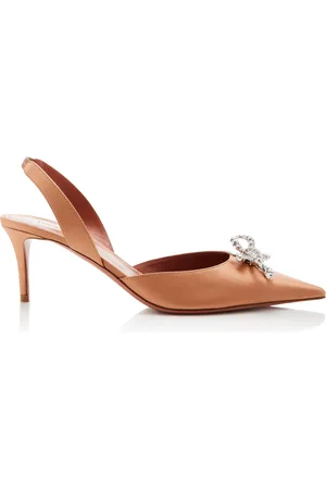 Amina Muaddi Rosie Satin Slingback Pumps - - IT 36 - Moda Operandi