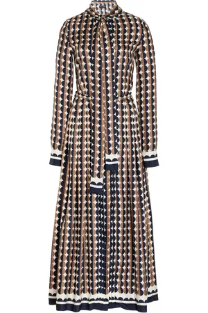 Oscar de la Renta Printed Silk Twill Midi Dress - - US 16 - Moda Operandi