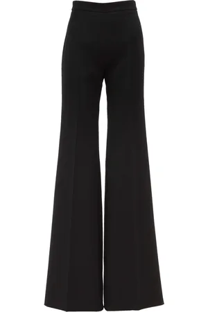 Chloé High-Rise Grain De Poudre Wool Wide-Leg Pants - - FR 38 - Moda Operandi