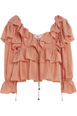 Chloé Ruffled Silk Poplin Top - - FR 36 - Moda Operandi