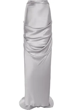 Alejandra Alonso Rojas Draped Silk Maxi Skirt - - US 0 - Moda Operandi