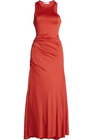 Victoria Beckham Ruched Jersey Midi Dress - - UK 6 - Moda Operandi