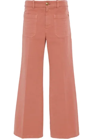 Chloé Cropped Cotton Canvas Bootcut Pants - - FR 36 - Moda Operandi