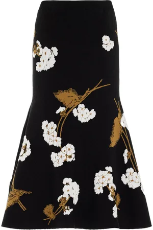 Erdem Embroidered Knit Midi Skirt - - L - Moda Operandi