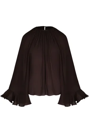 JOHANNA ORTIZ La Bohemia Gathered Silk Blouson Top - - US 6 - Moda Operandi