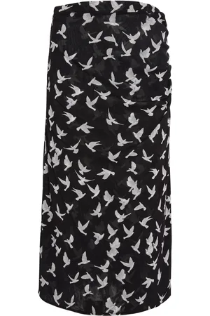 Stella McCartney Ruched Mesh Jersey Midi Skirt - - L - Moda Operandi