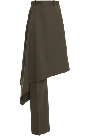 Bottega Veneta Wool Chevron Asymmetric Pantaskirt - - IT 40 - Moda Operandi