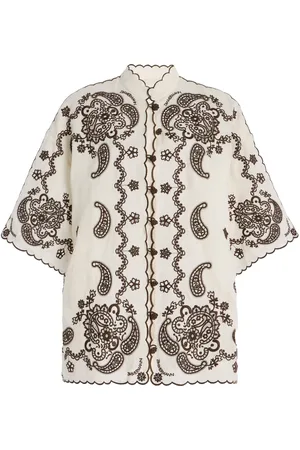 ZIMMERMANN Ascension Embroidered Linen Shirt - - 0P - Moda Operandi