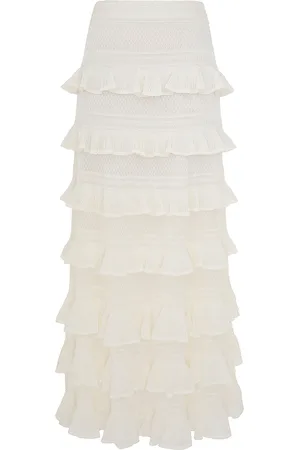 ZIMMERMANN Illuminate Ruffled Knit Maxi Skirt - - 0 - Moda Operandi