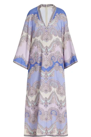ZIMMERMANN Maxine Paisley Linen Midi Tunic Dress - - 0P - Moda Operandi