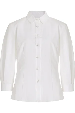 Carolina Herrera Icon Pearl-Buttoned Cotton-Blend Shirt - - US 2 - Moda Operandi